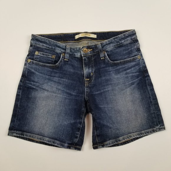 Big Star Hermosa Remy Denim Jean Shorts Dark Wash 6" Inseam sz 26 - Picture 2 of 10